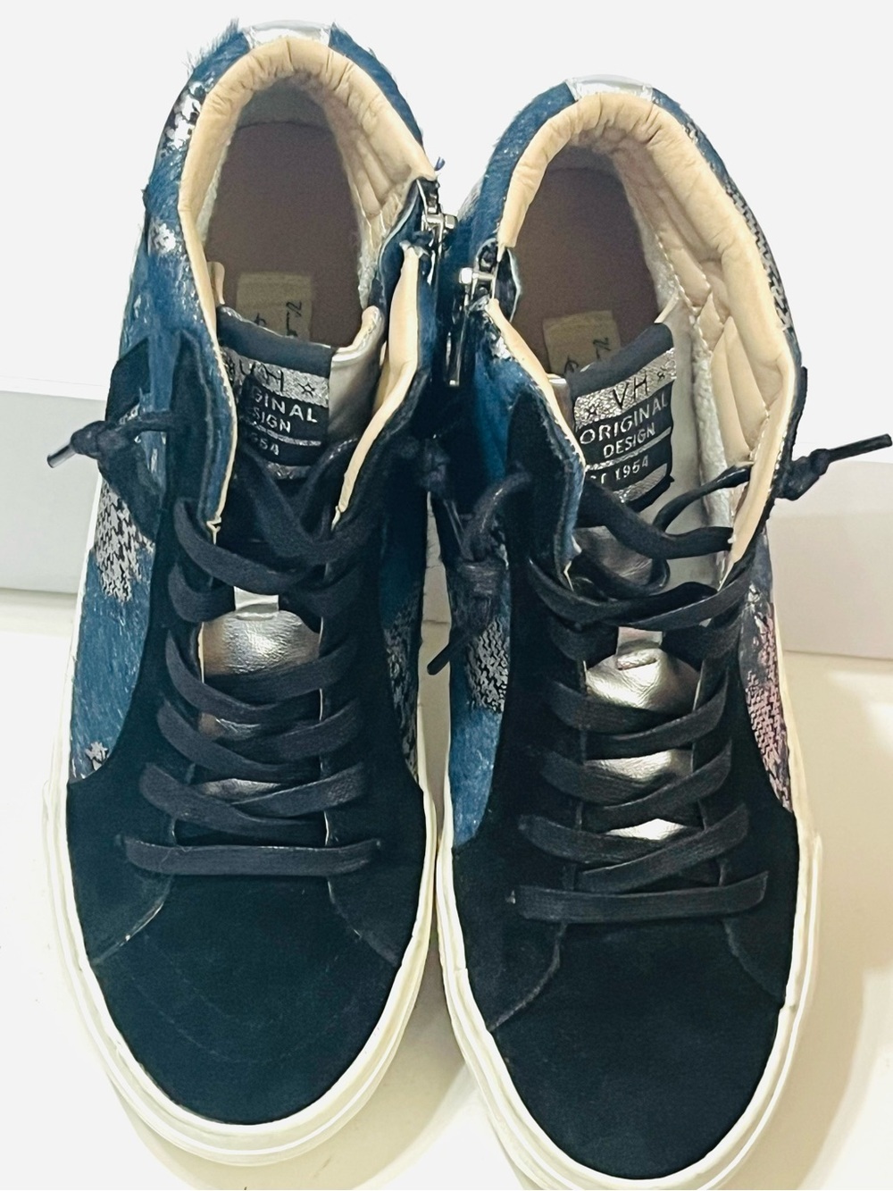Vintage Havana Lunny Teal Black Silver Multi High Top Sneakers Sz 10 - Picture 3 of 8